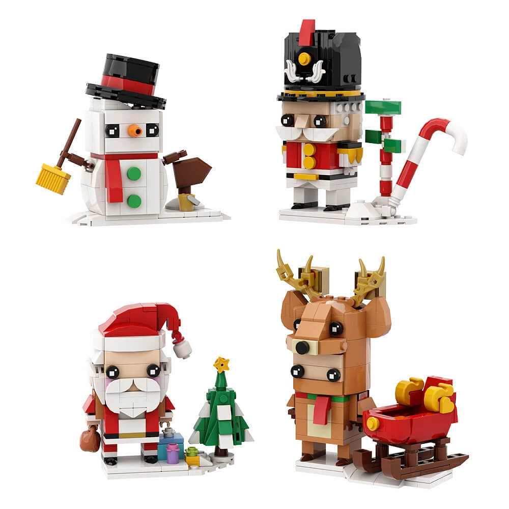 MOC Christmas Building Blocks Set Santa Claus Snowman Bricks Kit